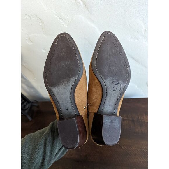 Sam Edelman Caramel Brown Grommet Studded Ankle Bootie Shoes Size 7 - Picture 10 of 11